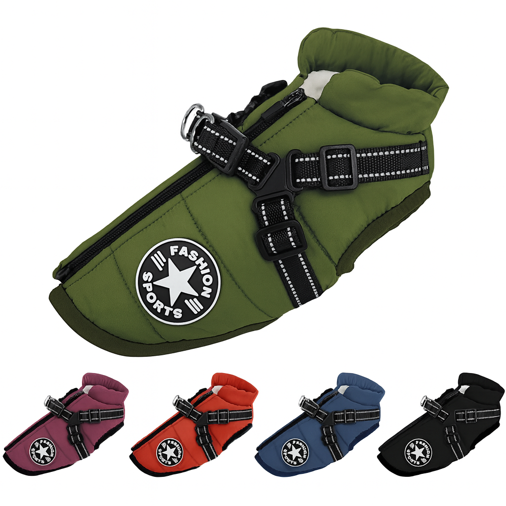 Manteau Hiver 3-en-1 : Imperméable, Harnais Intégré, Doublure Polaire