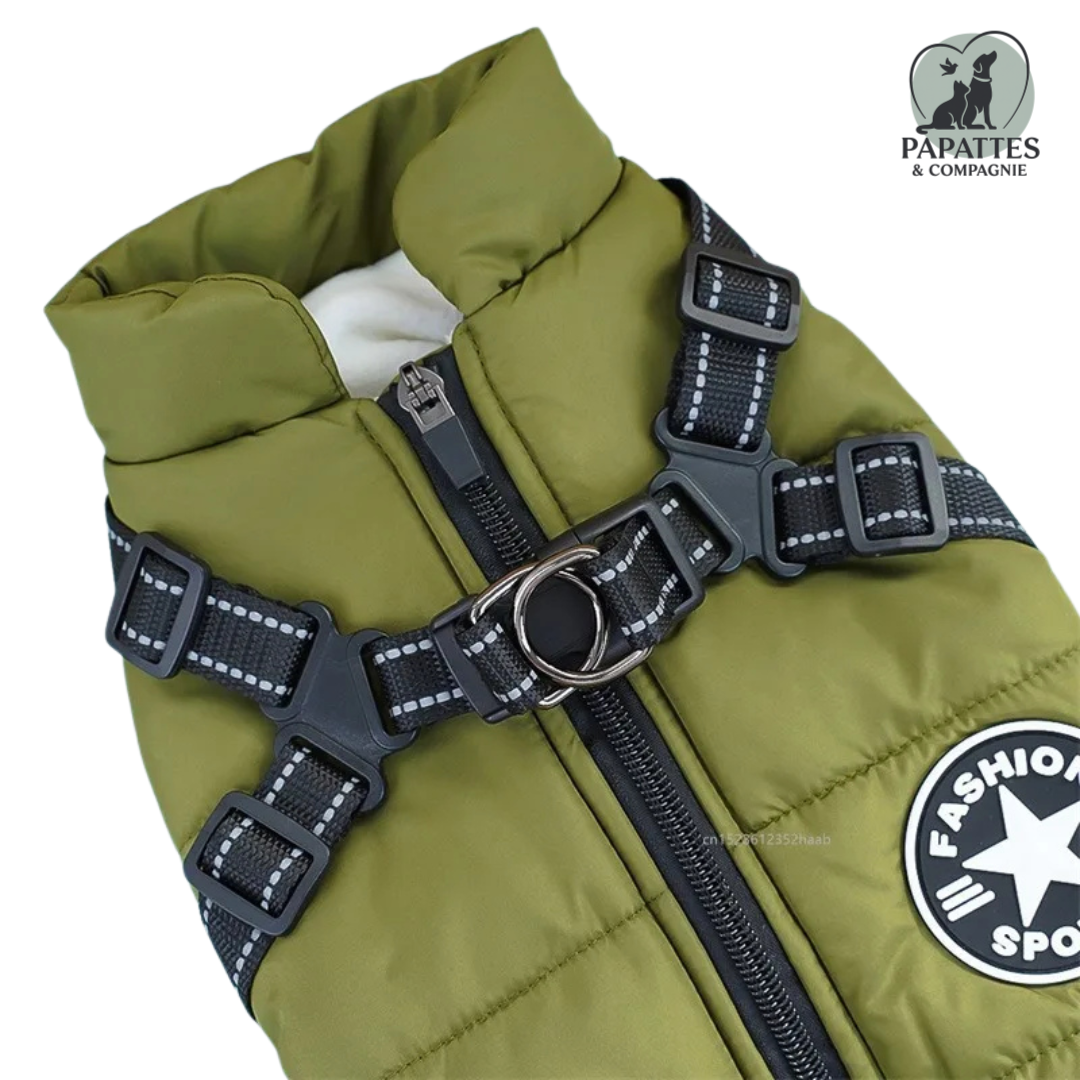 Manteau Hiver 3-en-1 : Imperméable, Harnais Intégré, Doublure Polaire